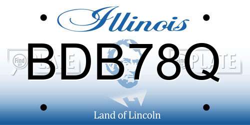 BDB78Q Illinois License Plate