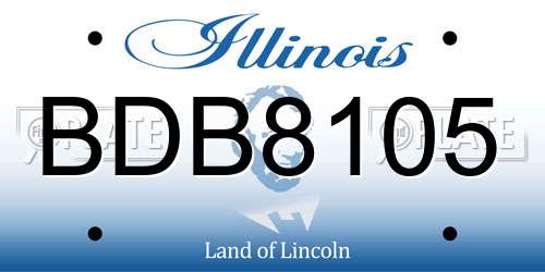 BDB8105 Illinois License Plate