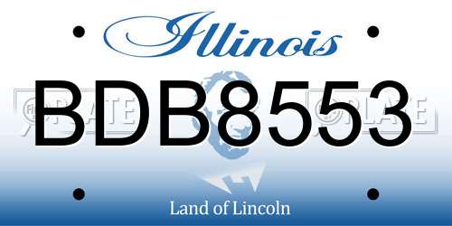 BDB8553 Illinois License Plate