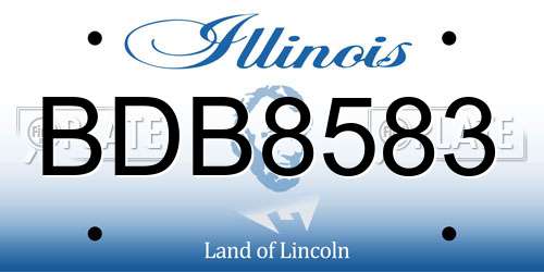 BDB8583 Illinois License Plate