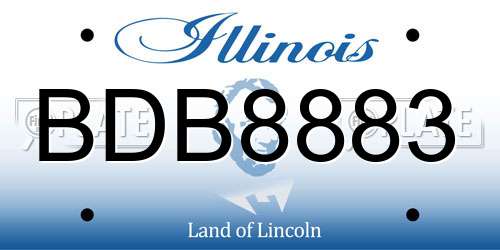 BDB8883 Illinois License Plate