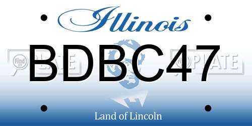 BDBC47 Illinois License Plate