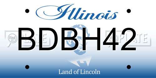 BDBH42 Illinois License Plate