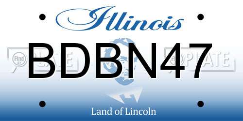 BDBN47 Illinois License Plate