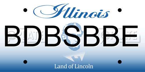 BDBSBBE Illinois License Plate
