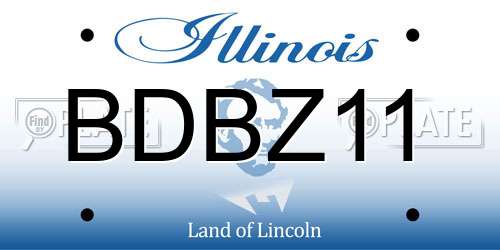 BDBZ11 Illinois License Plate