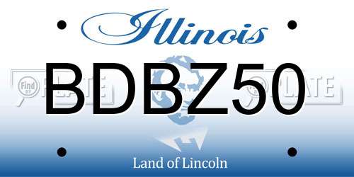 BDBZ50 Illinois License Plate