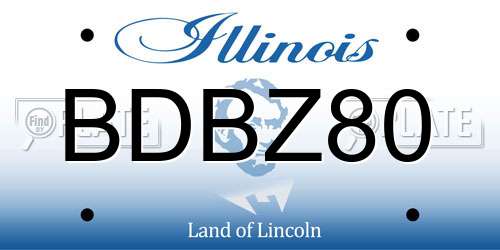 BDBZ80 Illinois License Plate
