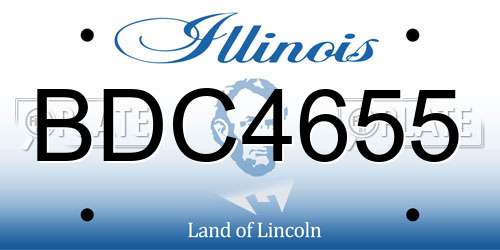 BDC4655 Illinois License Plate