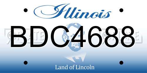BDC4688 Illinois License Plate