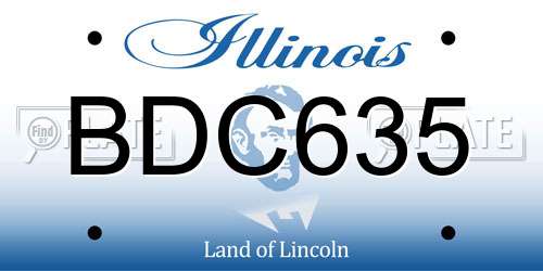 BDC635 Illinois License Plate