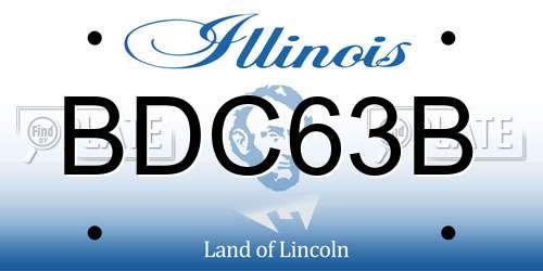 BDC63B Illinois License Plate