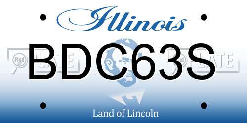 BDC63S Illinois License Plate