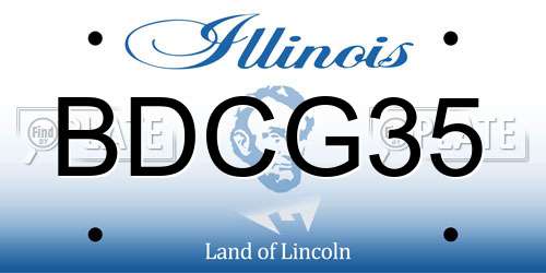 BDCG35 Illinois License Plate