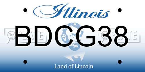 BDCG38 Illinois License Plate