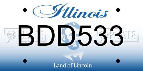 BDD533 Illinois License Plate