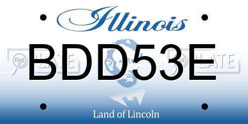 BDD53E Illinois License Plate