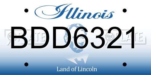 BDD6321 Illinois License Plate
