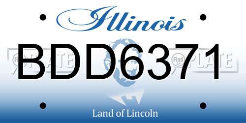 BDD6371 Illinois License Plate