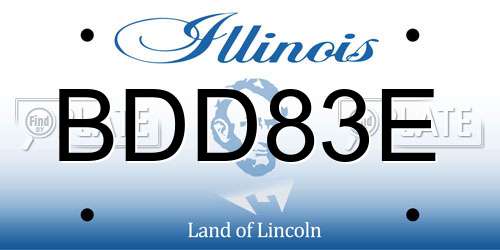 BDD83E Illinois License Plate