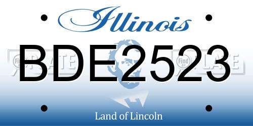 BDE2523 Illinois License Plate
