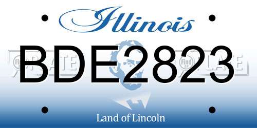 BDE2823 Illinois License Plate