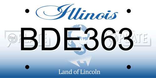 BDE363 Illinois License Plate