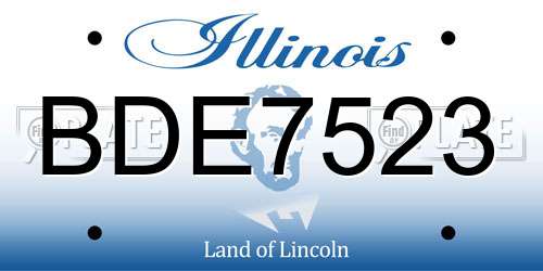 BDE7523 Illinois License Plate