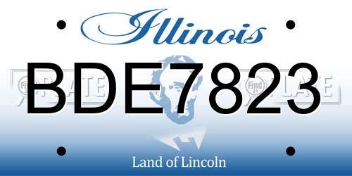 BDE7823 Illinois License Plate