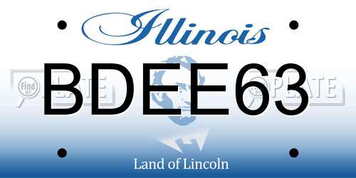 BDEE63 Illinois License Plate