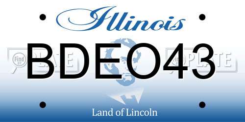 BDEO43 Illinois License Plate