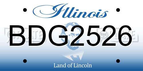 BDG2526 Illinois License Plate