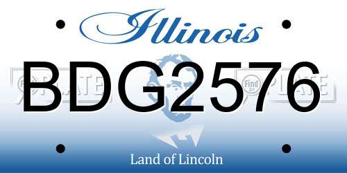 BDG2576 Illinois License Plate