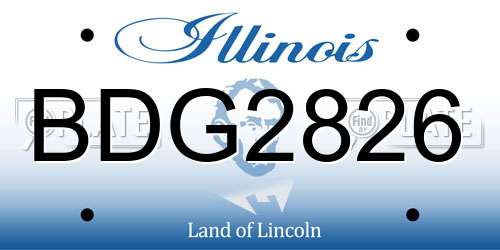 BDG2826 Illinois License Plate