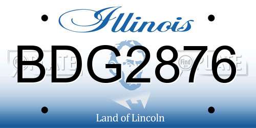 BDG2876 Illinois License Plate