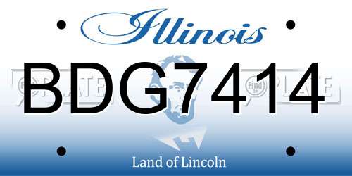 BDG7414 Illinois License Plate