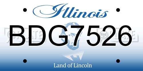 BDG7526 Illinois License Plate