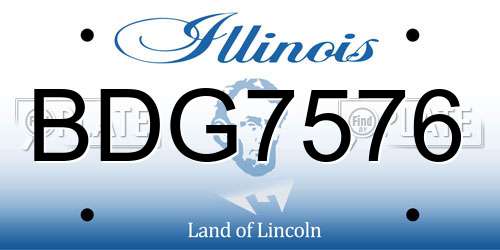BDG7576 Illinois License Plate