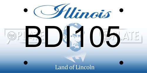 BDI105 Illinois License Plate