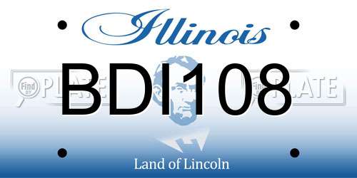 BDI108 Illinois License Plate