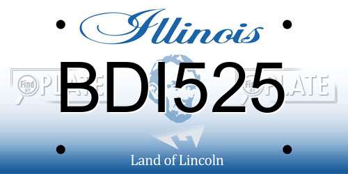 BDI525 Illinois License Plate