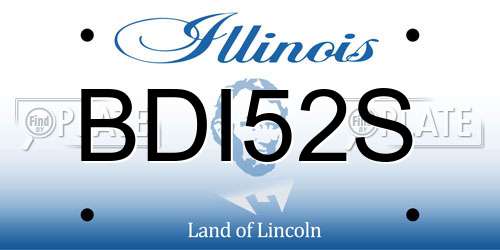 BDI52S Illinois License Plate