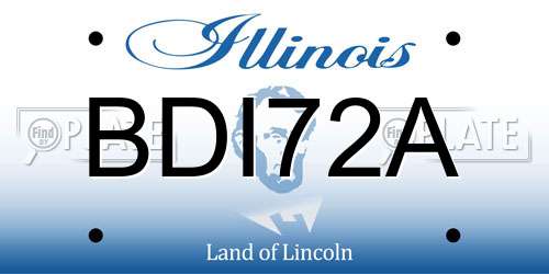 BDI72A Illinois License Plate