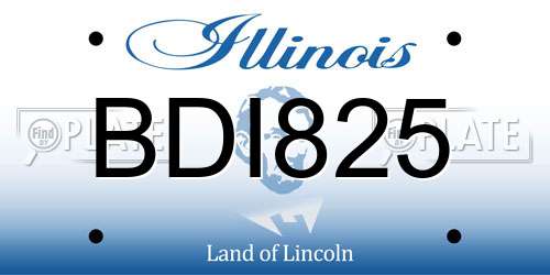 BDI825 Illinois License Plate