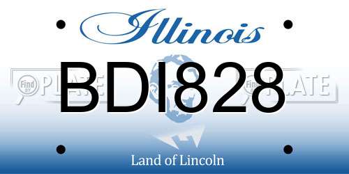BDI828 Illinois License Plate