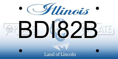 BDI82B Illinois License Plate