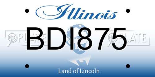 BDI875 Illinois License Plate