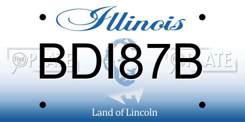 BDI87B Illinois License Plate
