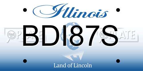 BDI87S Illinois License Plate