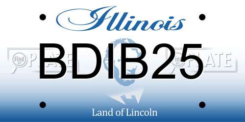 BDIB25 Illinois License Plate